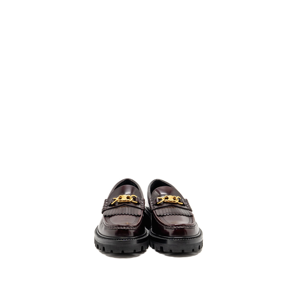 CELINE CHUNKY LOAFER LEATHER BURGUNDY GHW
