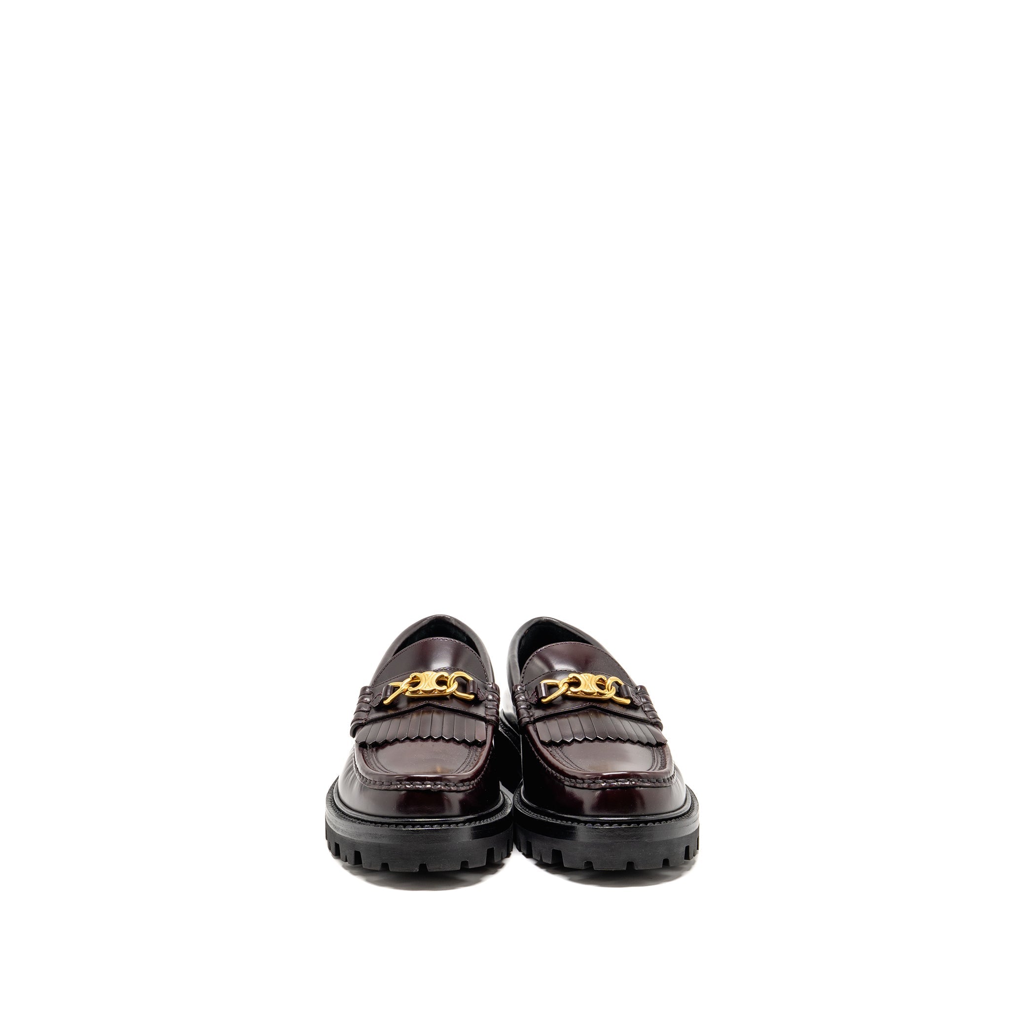 CELINE CHUNKY LOAFER LEATHER BURGUNDY GHW