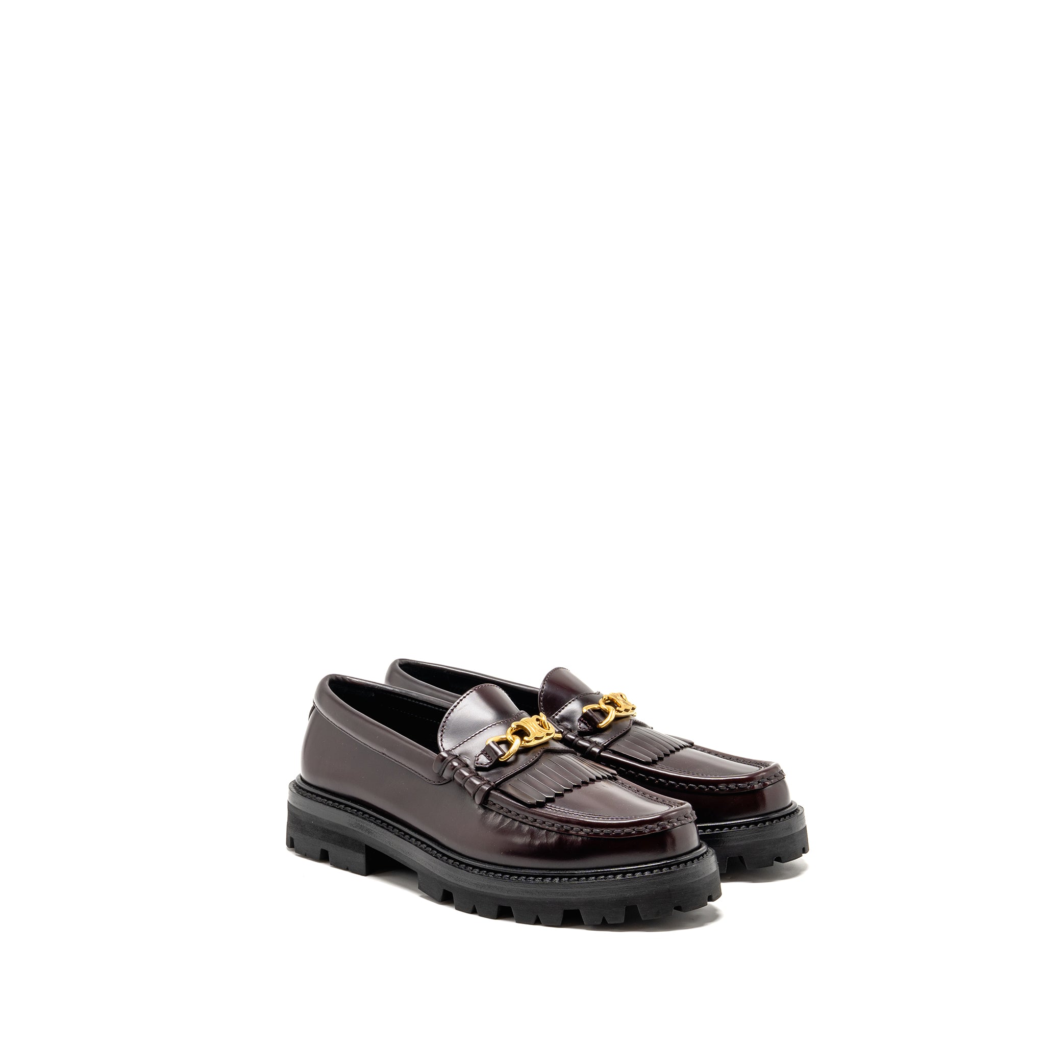 CELINE CHUNKY LOAFER LEATHER BURGUNDY GHW