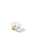 CHANEL 23P CC LOGO SANDALS PATENT GOATSKIN WHITE GHW