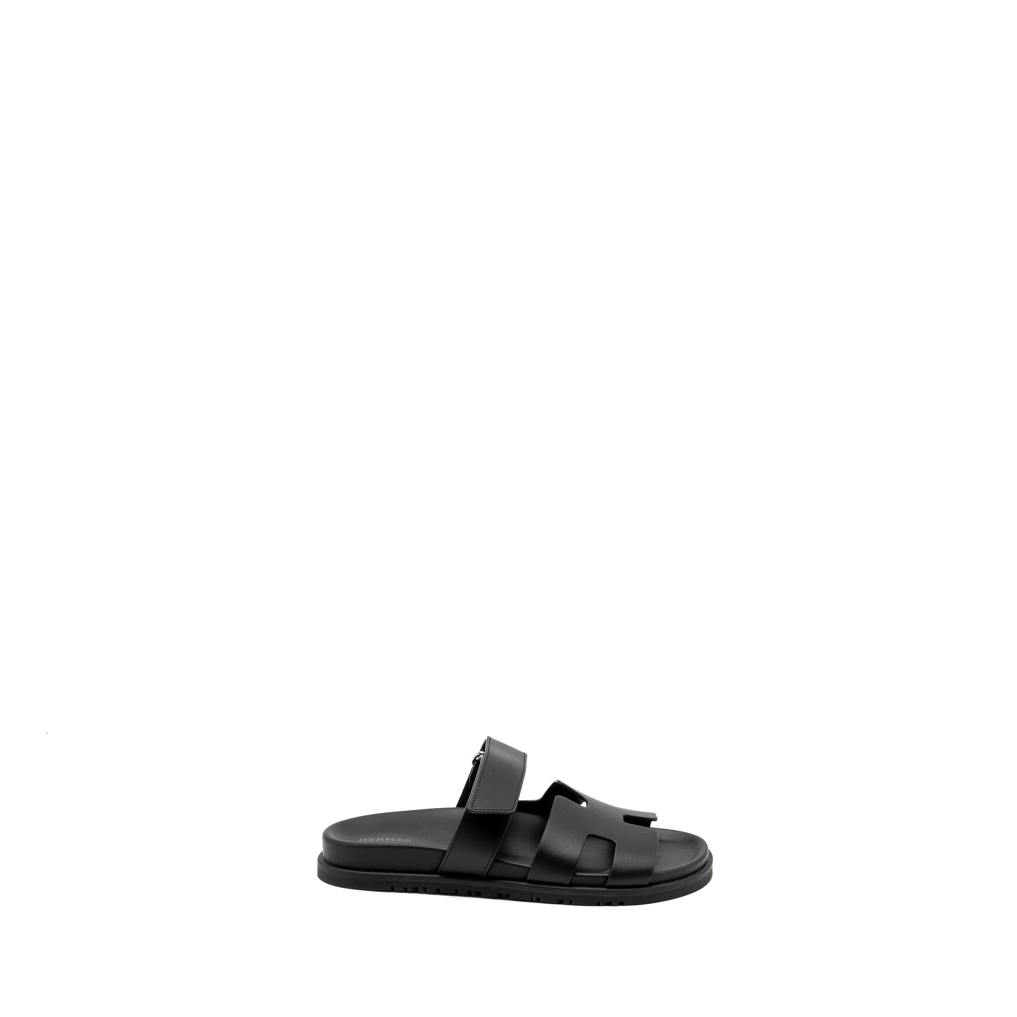 HERMES CHYPRE SANDALS BLACK