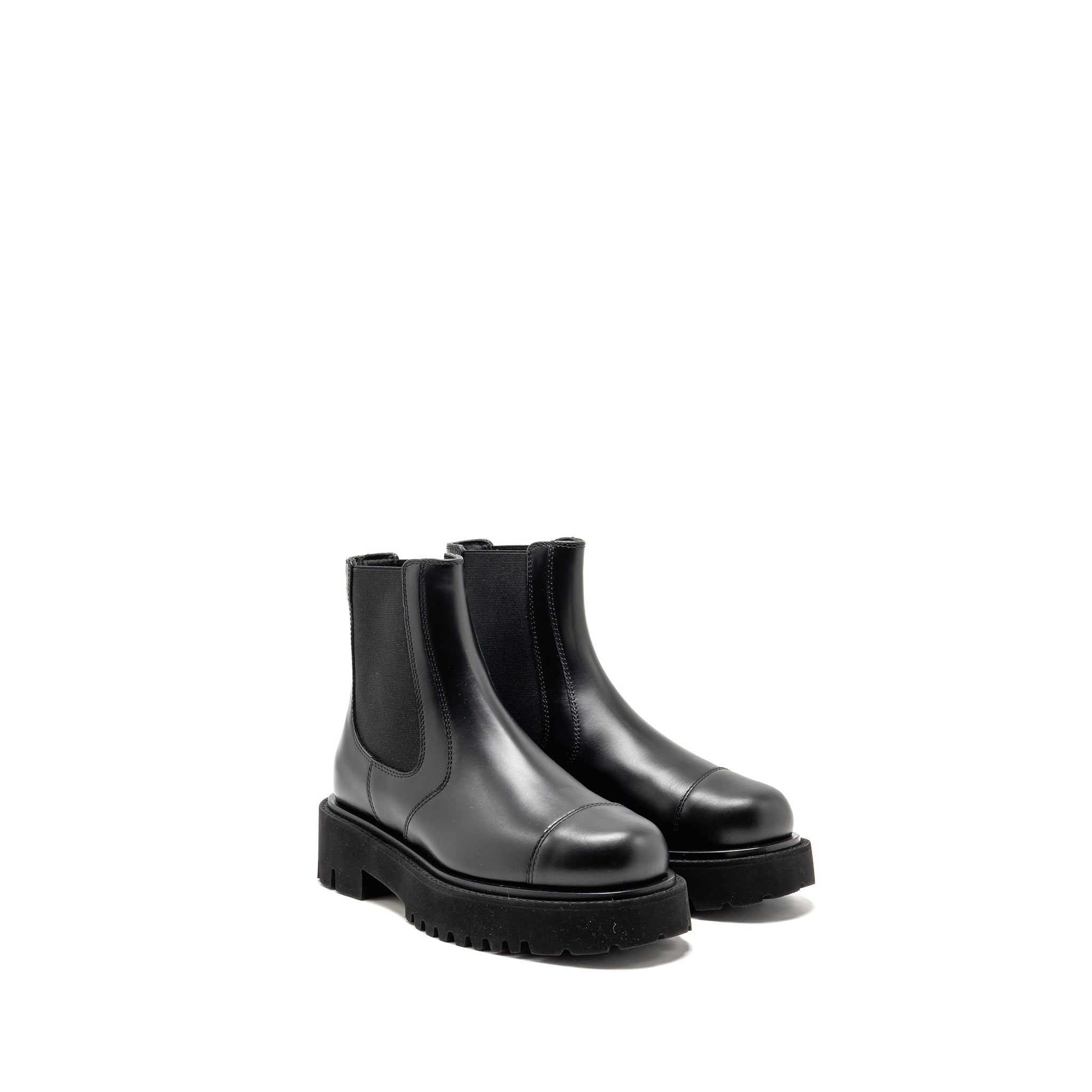 CHANEL 24B CC LOGO SHORT BOOTS CALFSKIN BLACK