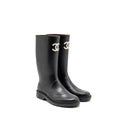 CHANEL 25B HIGH BOOTS CAOUTCHOUC BLACK