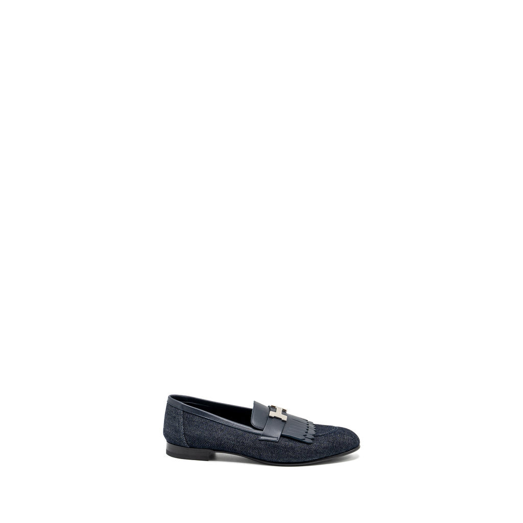 HERMES MOCASSINS ROYAL LOAFER DENIM/CALFSKIN BLEU BRUT/MARINE SHW