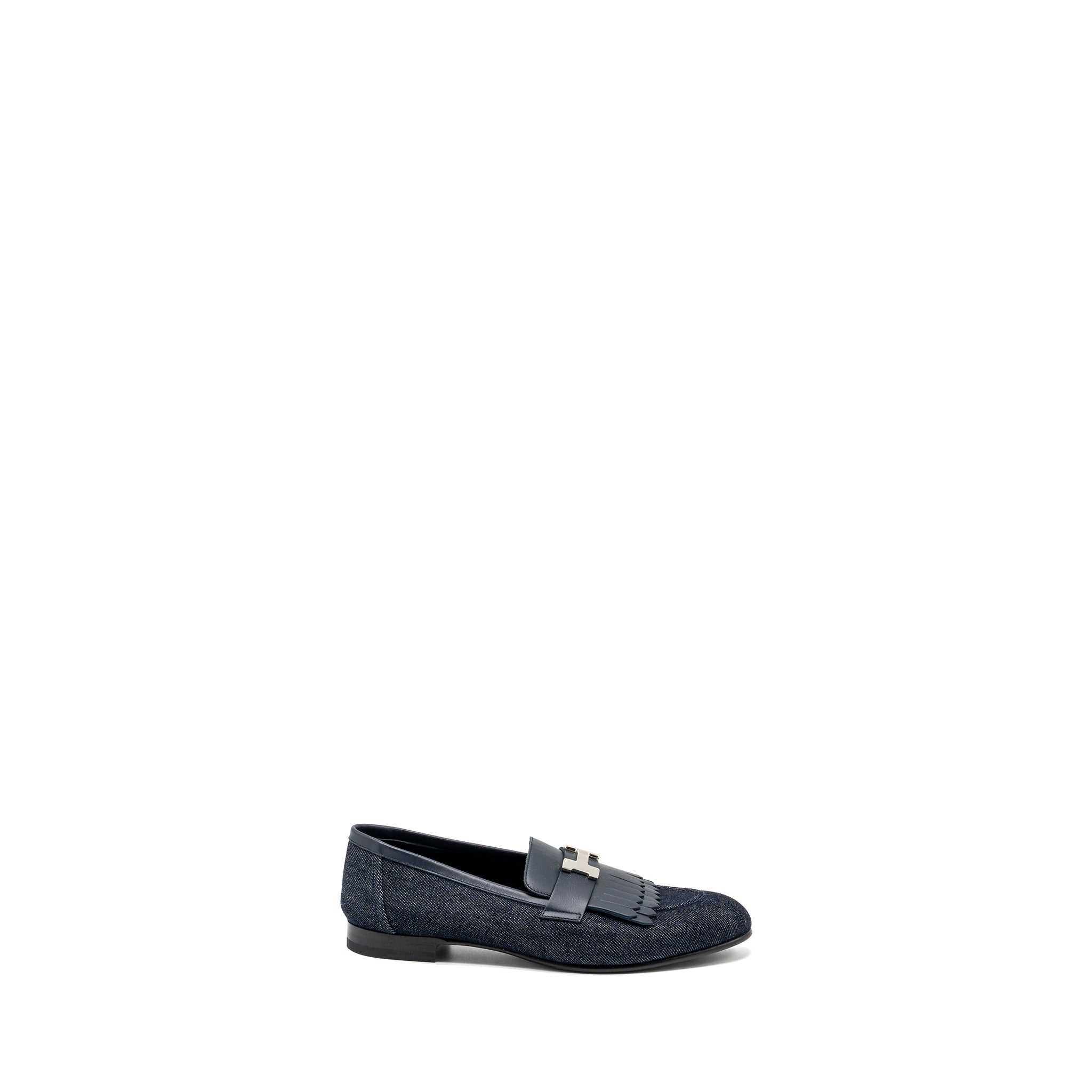 HERMES MOCASSINS ROYAL LOAFER DENIM/CALFSKIN BLEU BRUT/MARINE SHW