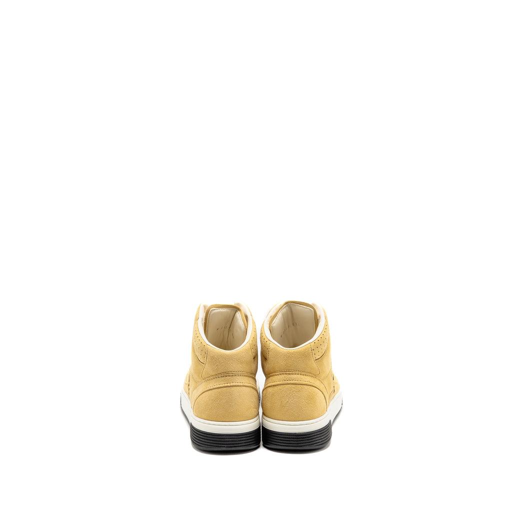 CHANEL 23A CC LOGO HIGH-TOP SNEAKERS SUEDE KIDSKIN DARK BEIGE