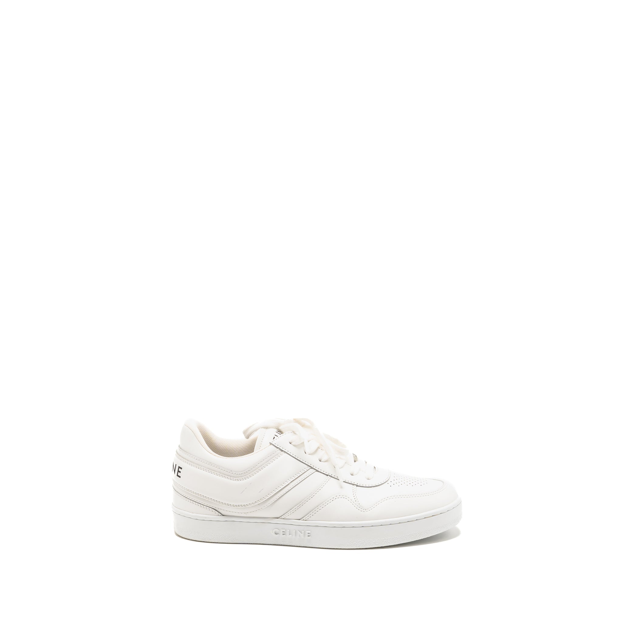 CELINE TRAINER LOW LACE-UP SNEAKER CALFSKIN WHITE