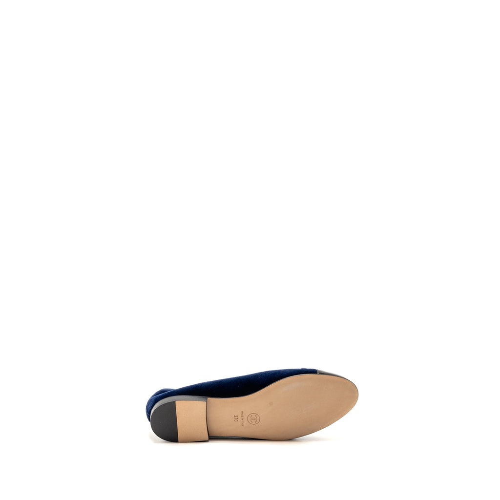 Chanel Ballet Flats Velvet/Patent Navy/Black