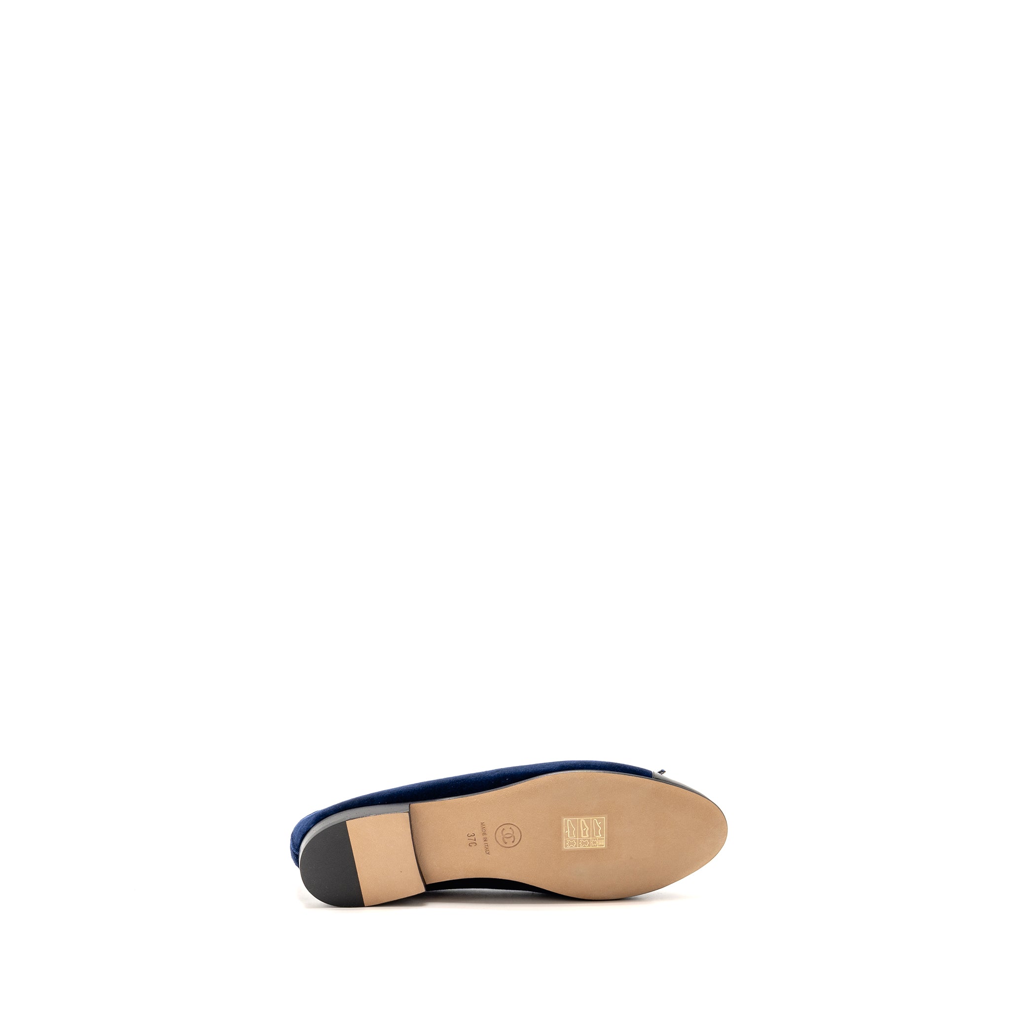 Chanel Ballet Flats Velvet/Patent Navy/Black