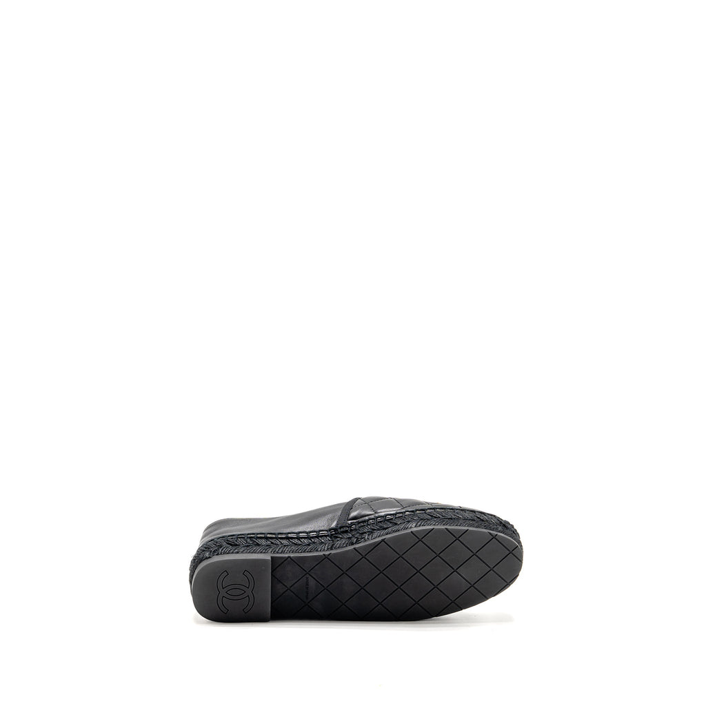 CHANEL ESPADRILLES LAMBSKIN/GROSGRAIN BLACK GHW