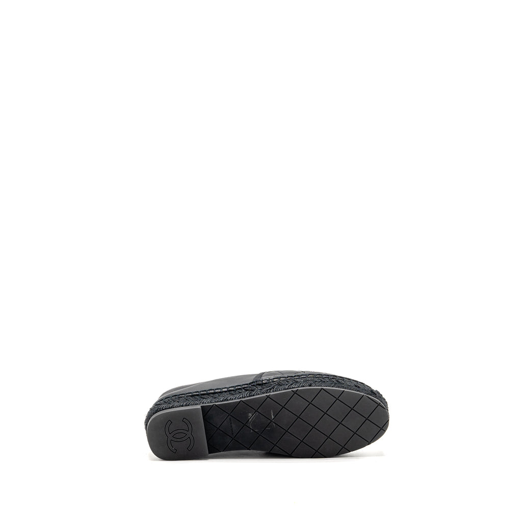 CHANEL ESPADRILLES LAMBSKIN/GROSGRAIN BLACK GHW