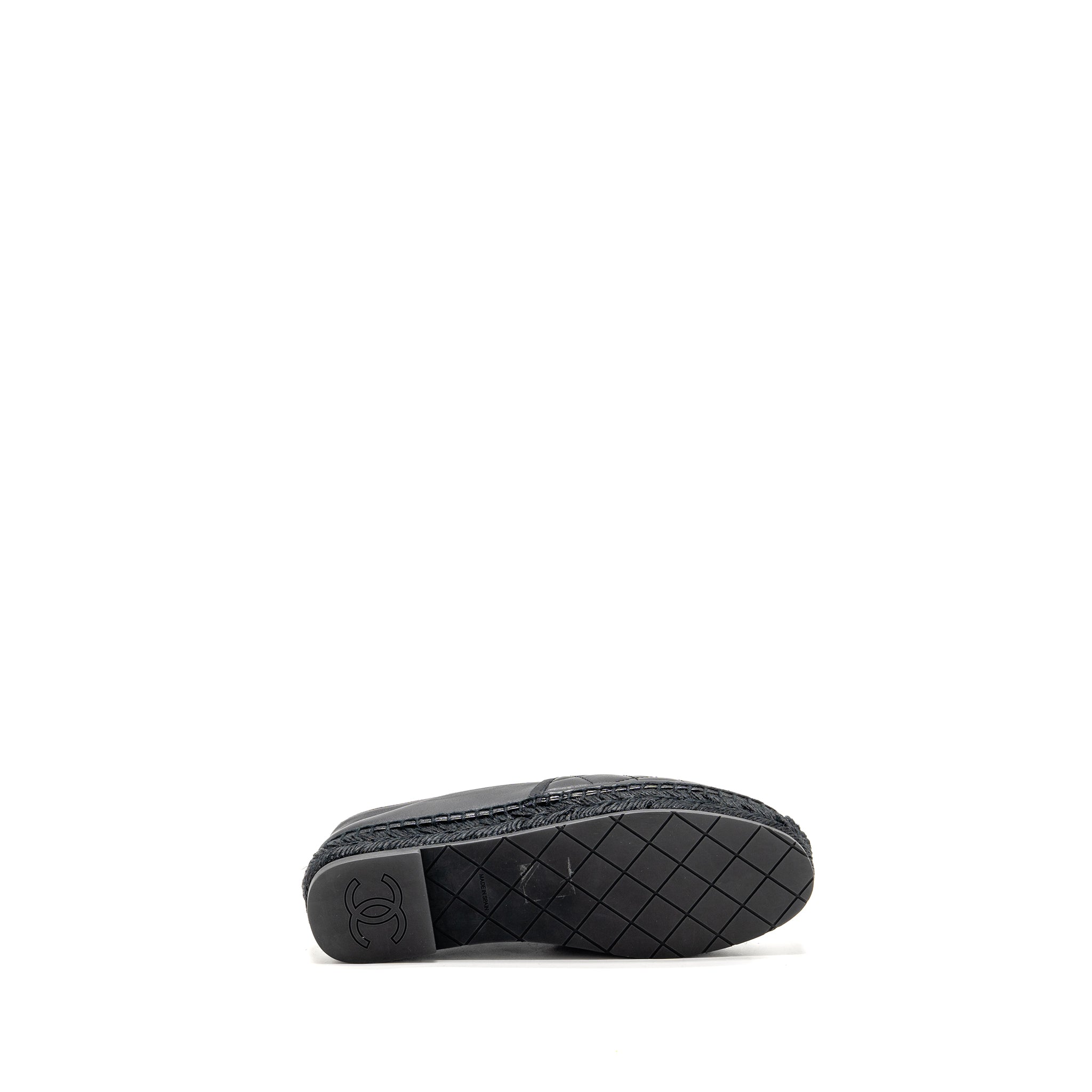 CHANEL ESPADRILLES LAMBSKIN/GROSGRAIN BLACK GHW