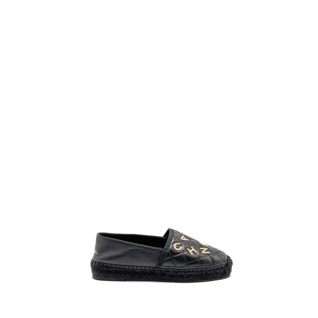CHANEL ESPADRILLES LAMBSKIN/GROSGRAIN BLACK GHW