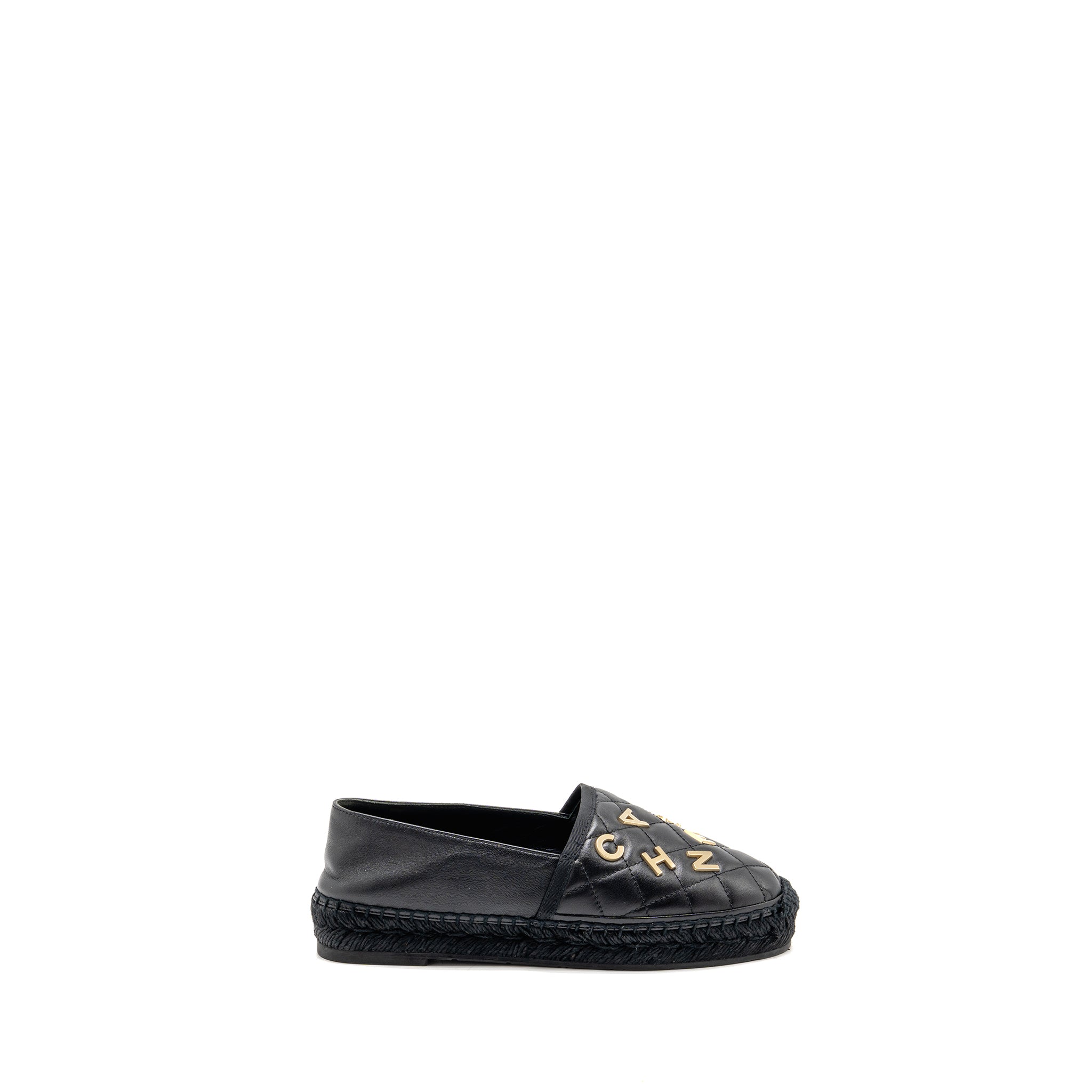 CHANEL ESPADRILLES LAMBSKIN/GROSGRAIN BLACK GHW