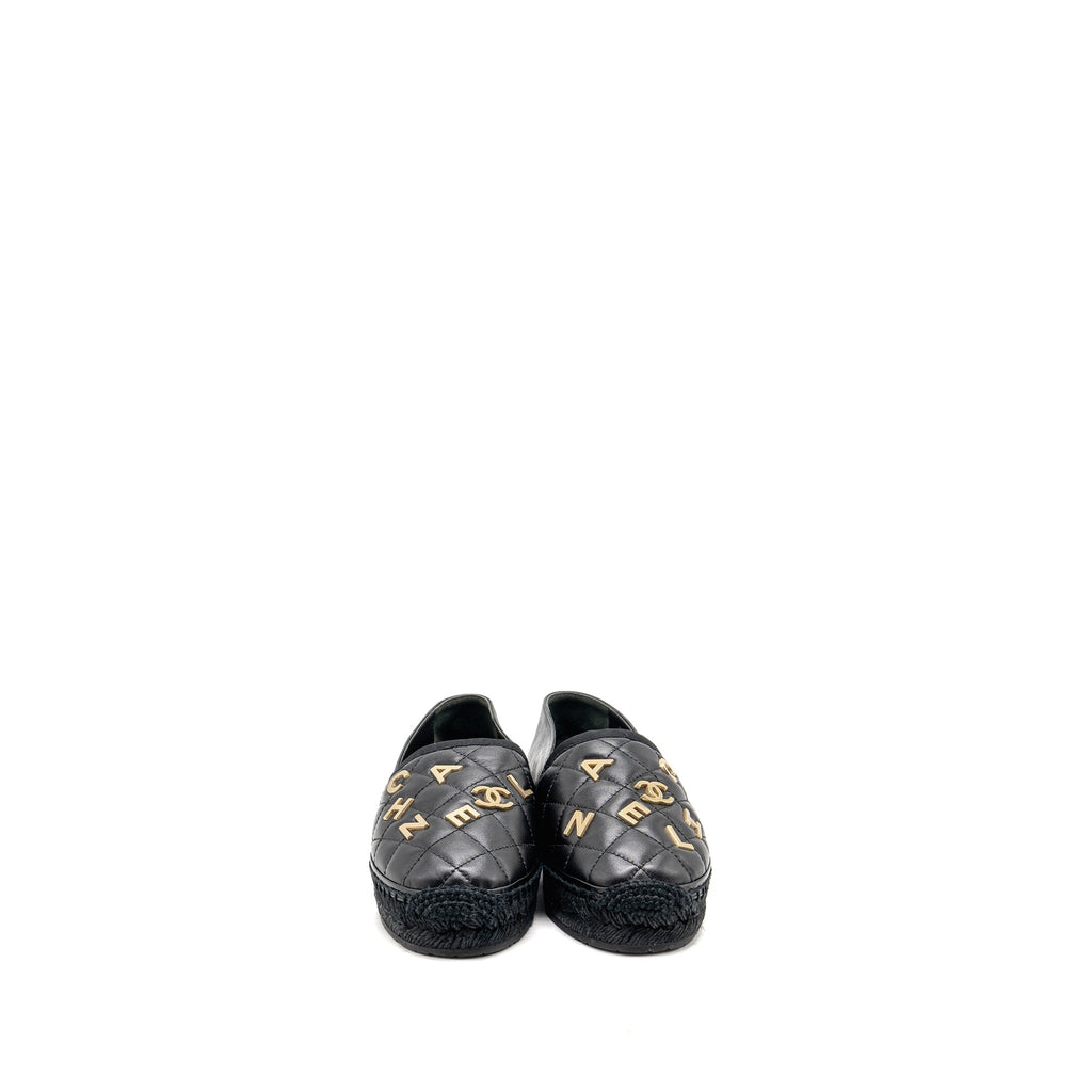 CHANEL ESPADRILLES LAMBSKIN/GROSGRAIN BLACK GHW