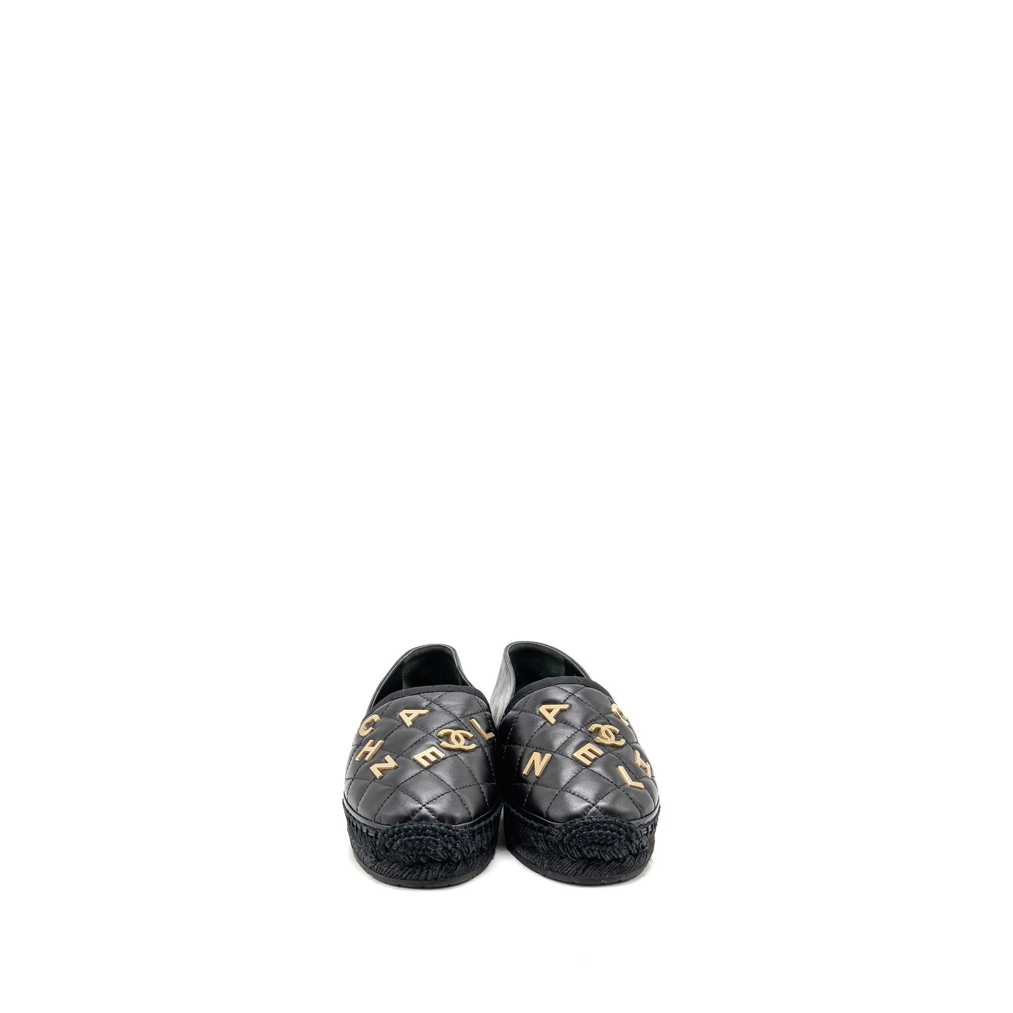 CHANEL ESPADRILLES LAMBSKIN/GROSGRAIN BLACK GHW