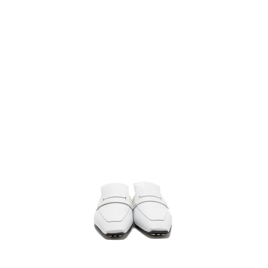 HERMES ELOGE MULES CHÈVRE LIEGEE BLANC