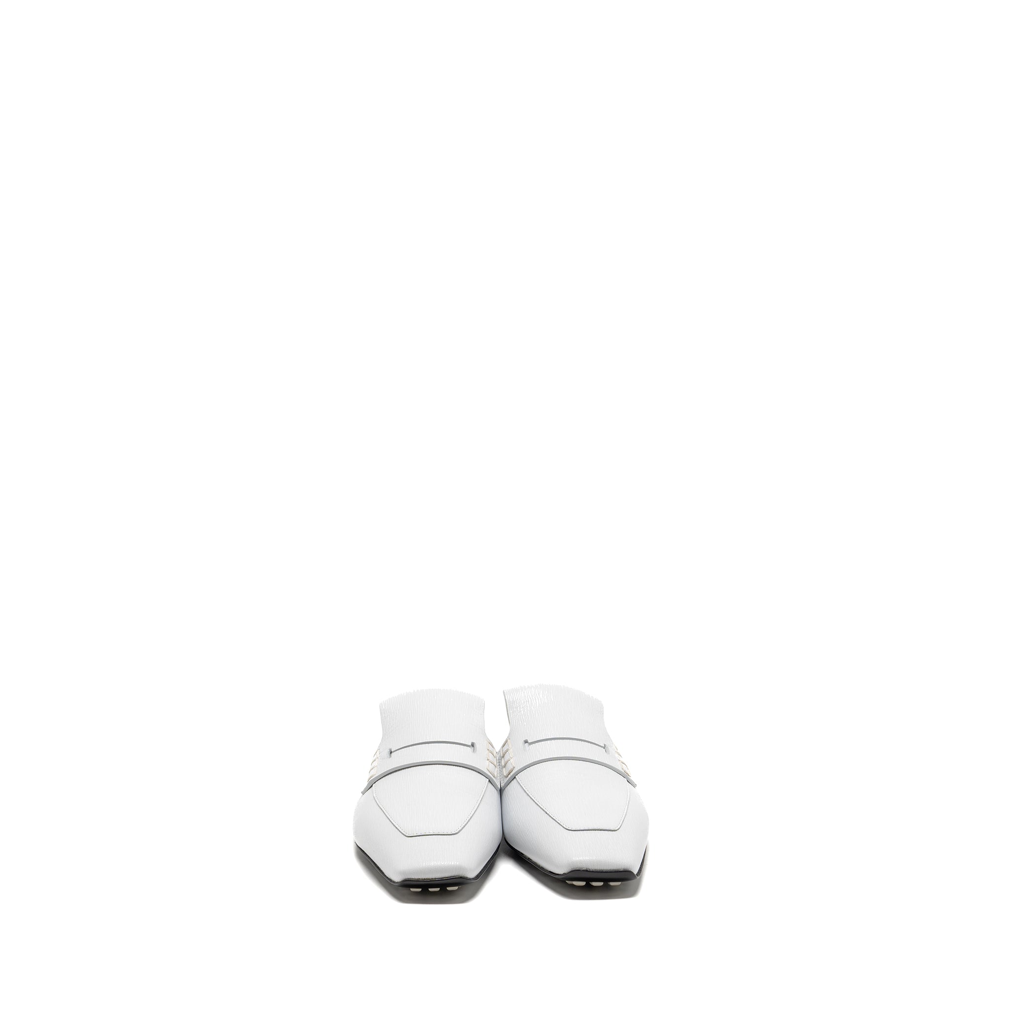 HERMES ELOGE MULES CHÈVRE LIEGEE BLANC