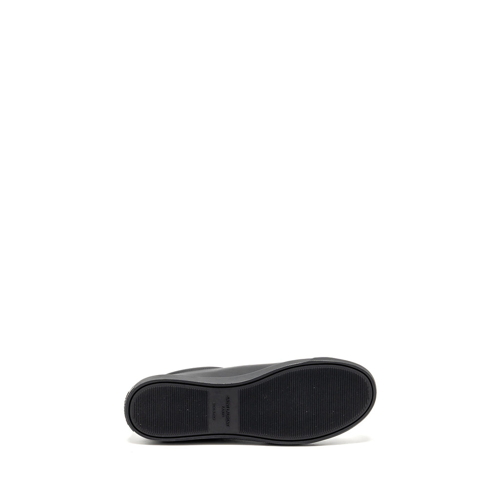 SAINT LAURENT/YSL ANDY LOW TOP SNEAKERS LEATHER BLACK/GOLD