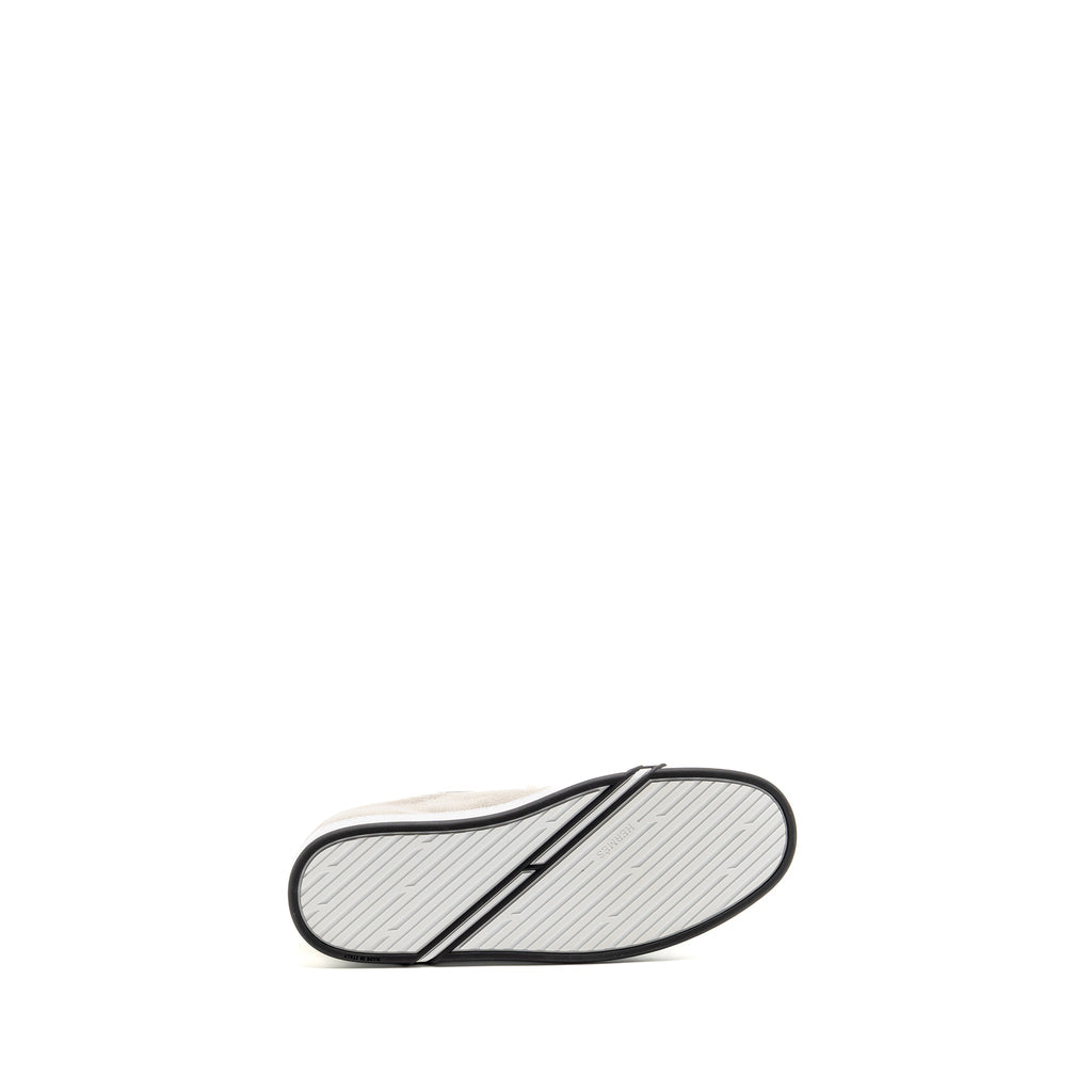 HERMES FEMME KID SNEAKER TOILE H / LEATHER PRUNOIR / BLANC