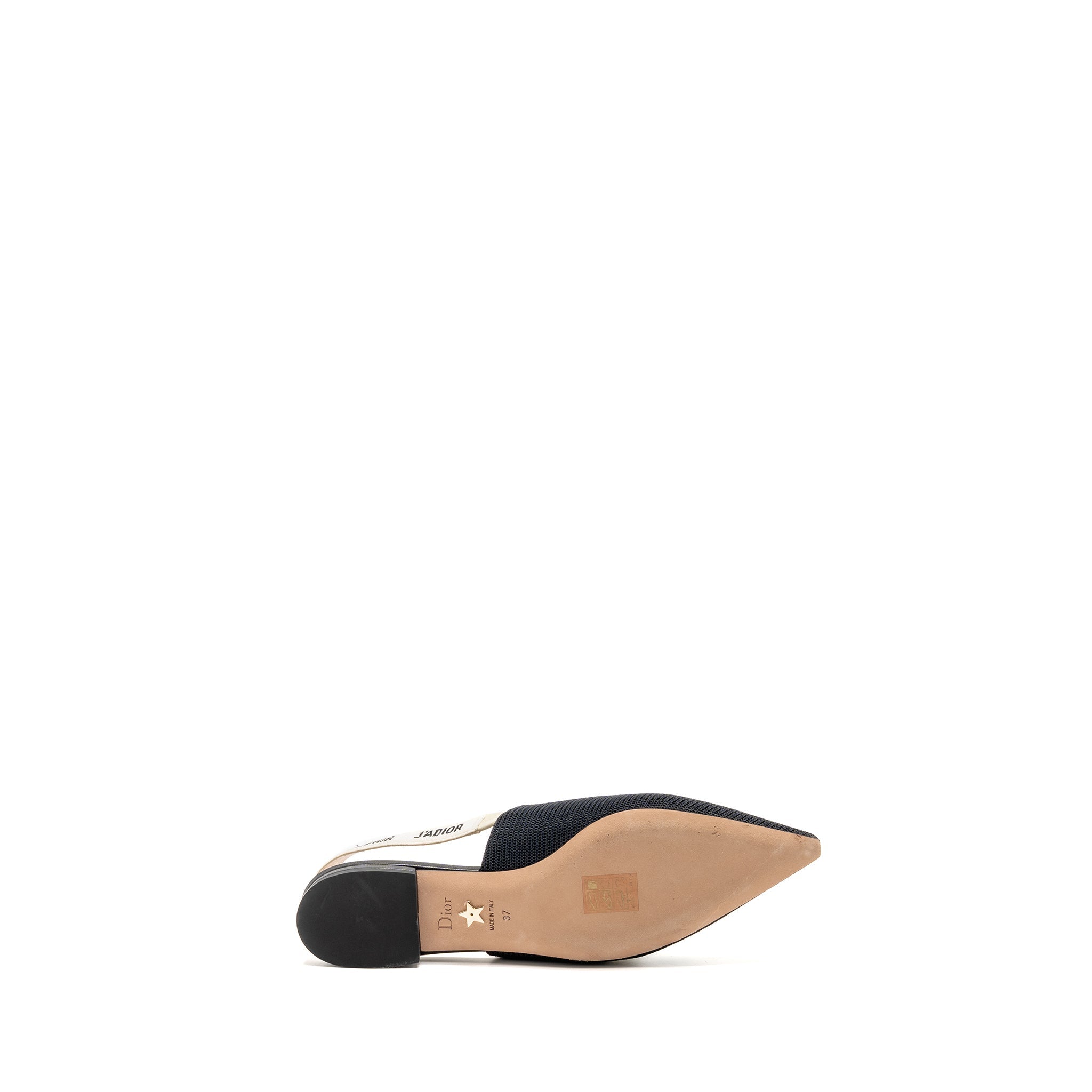 DIOR BALLERINA SLINGBACK SANDALS FABRIC/LEATHER BLACK