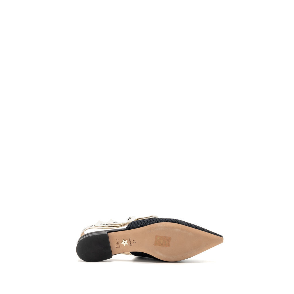 DIOR BALLERINA SLINGBACK SANDALS FABRIC/LEATHER BLACK