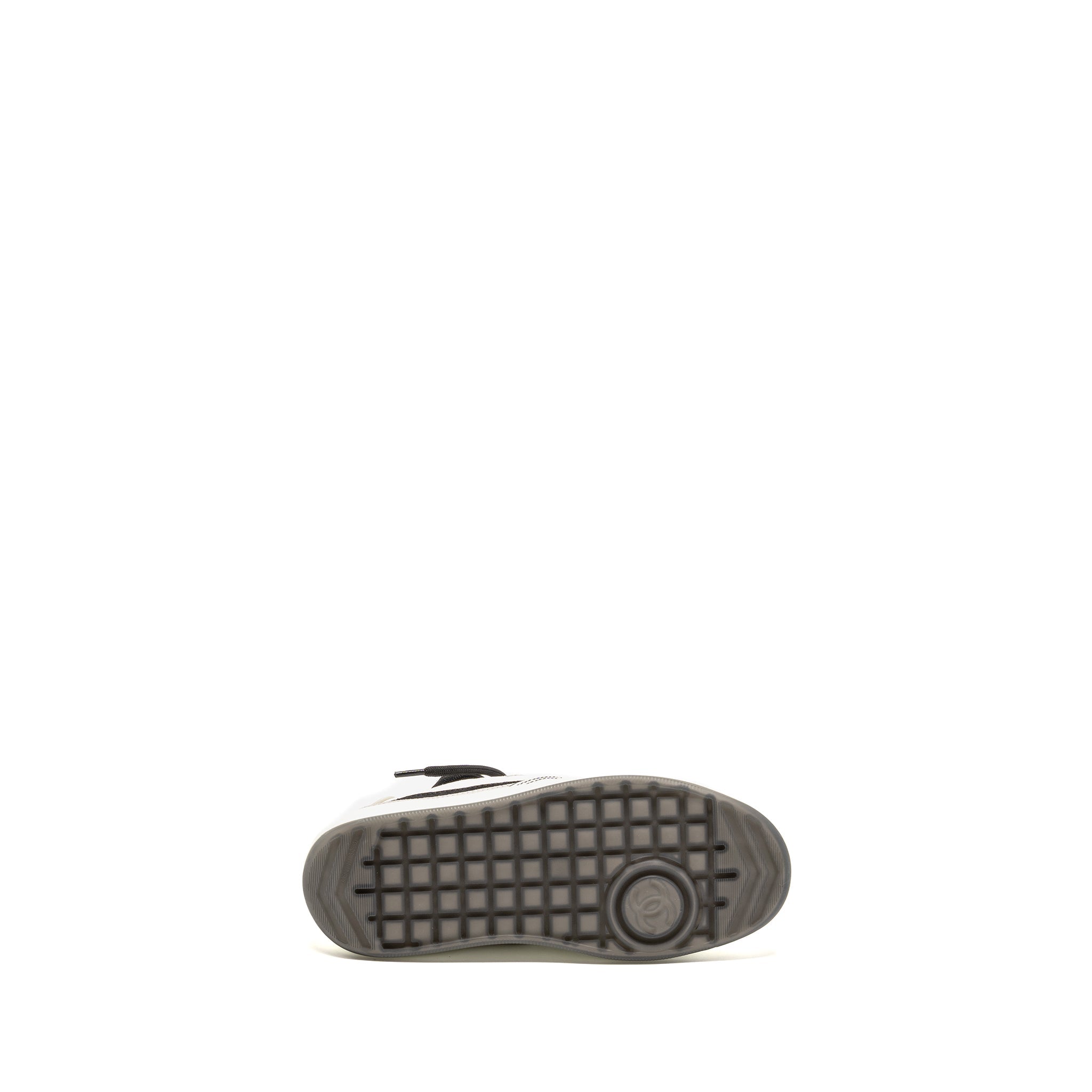 CHANEL CC SNEAKERS SUEDE/FABRIC/CALFSKIN WHITE/LIGHT GREY/BLACK