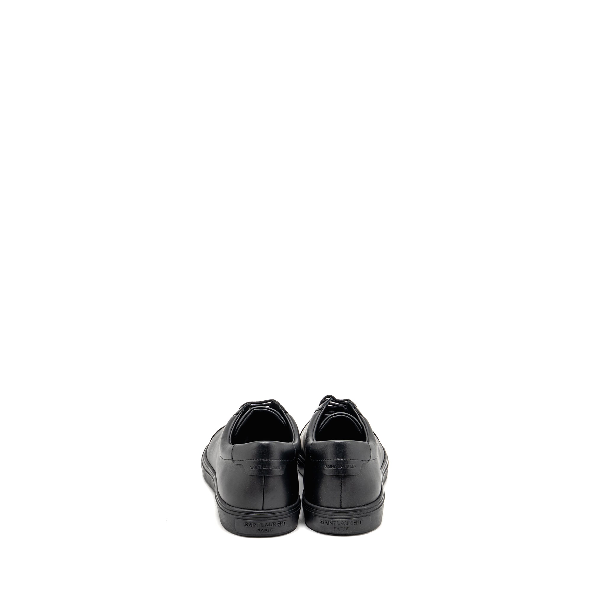 SAINT LAURENT/YSL ANDY LOW TOP SNEAKERS LEATHER BLACK/GOLD