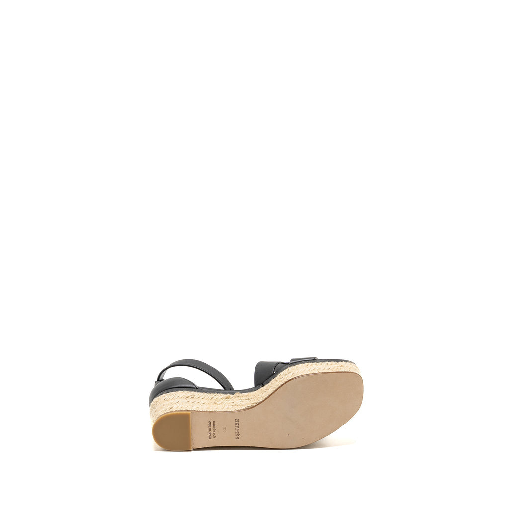 HERMES ELDA ESPADRILLE CALFSKIN BLACK