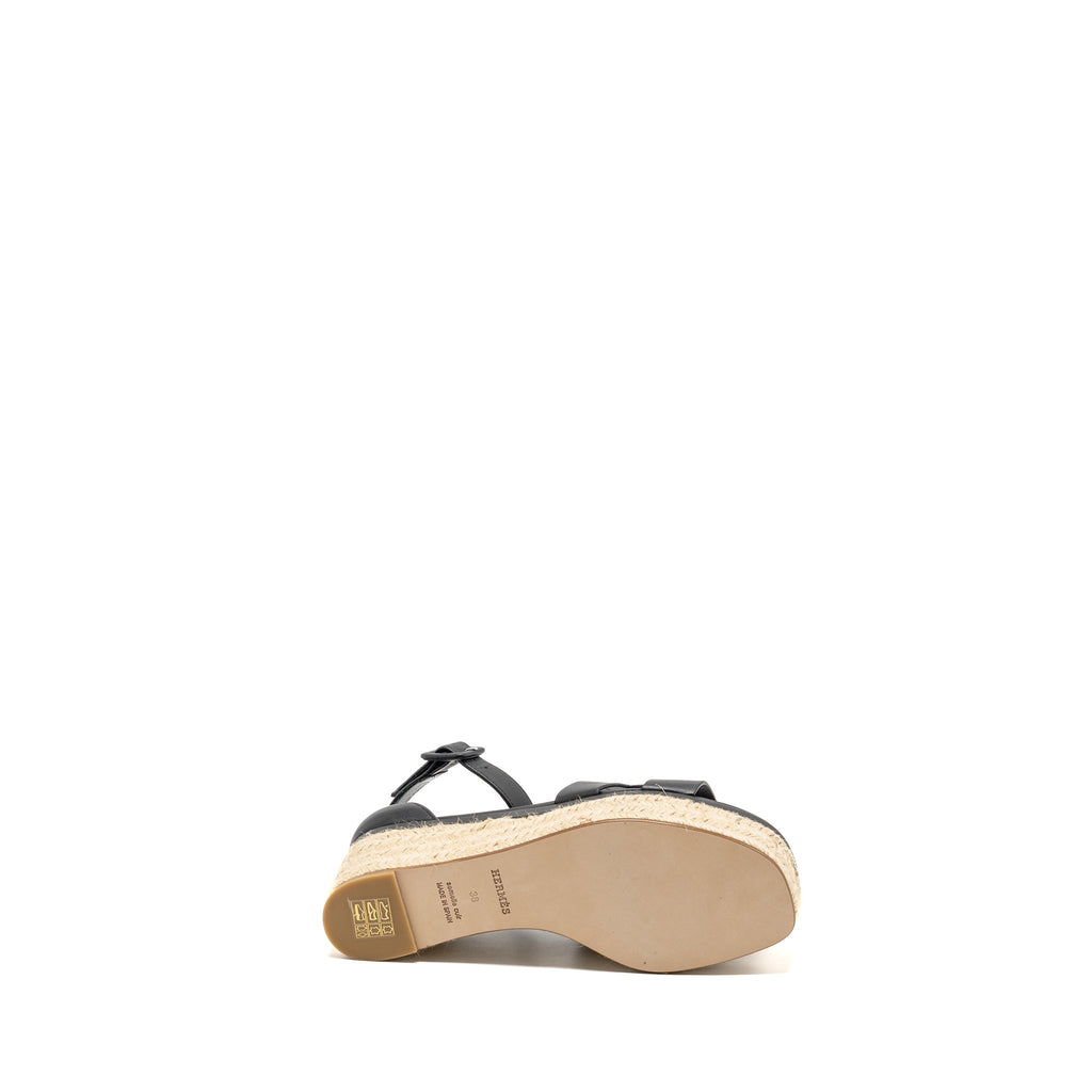 HERMES ELDA ESPADRILLE CALFSKIN BLACK
