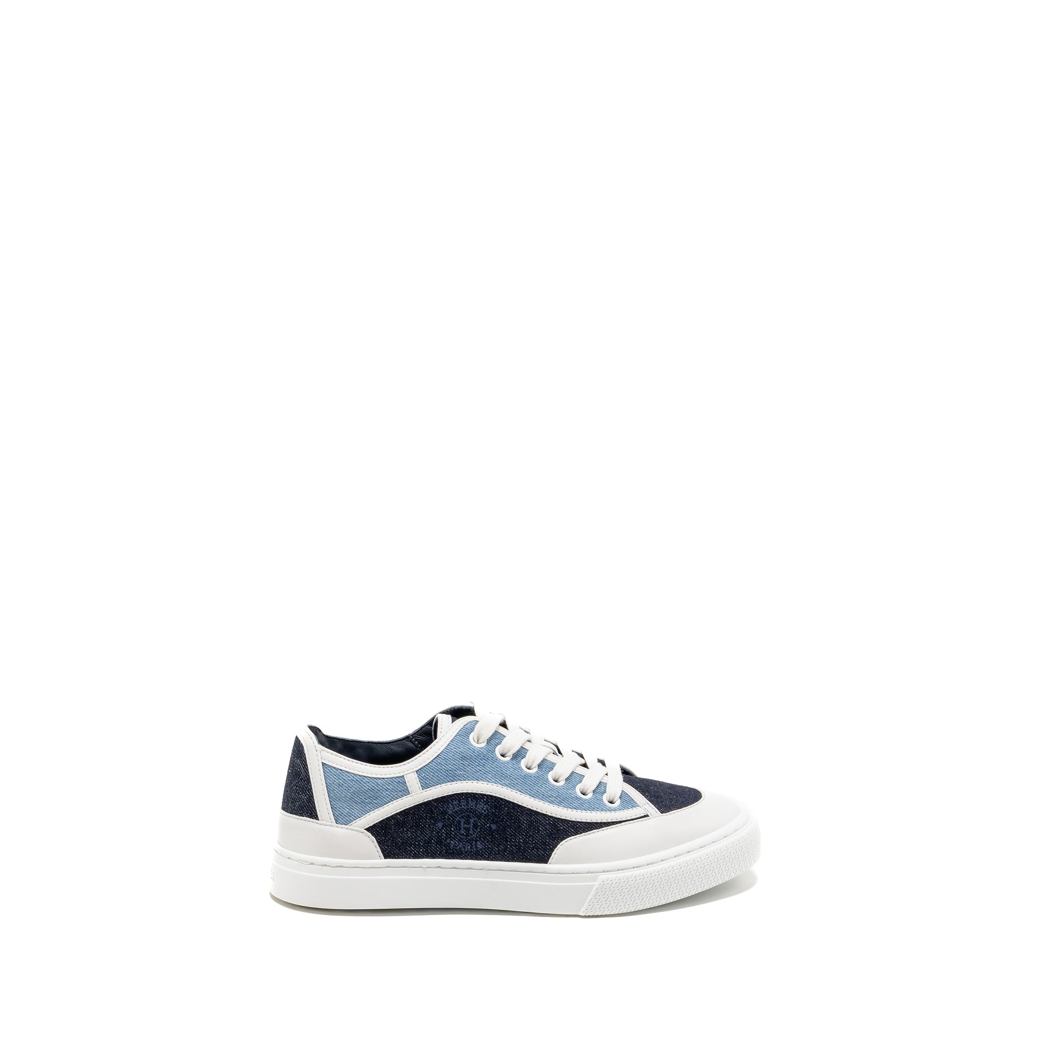 HERMES GET SNEAKER RUBBER/LAMBSKIN/COTTON MULTICOLOUR/BLEU