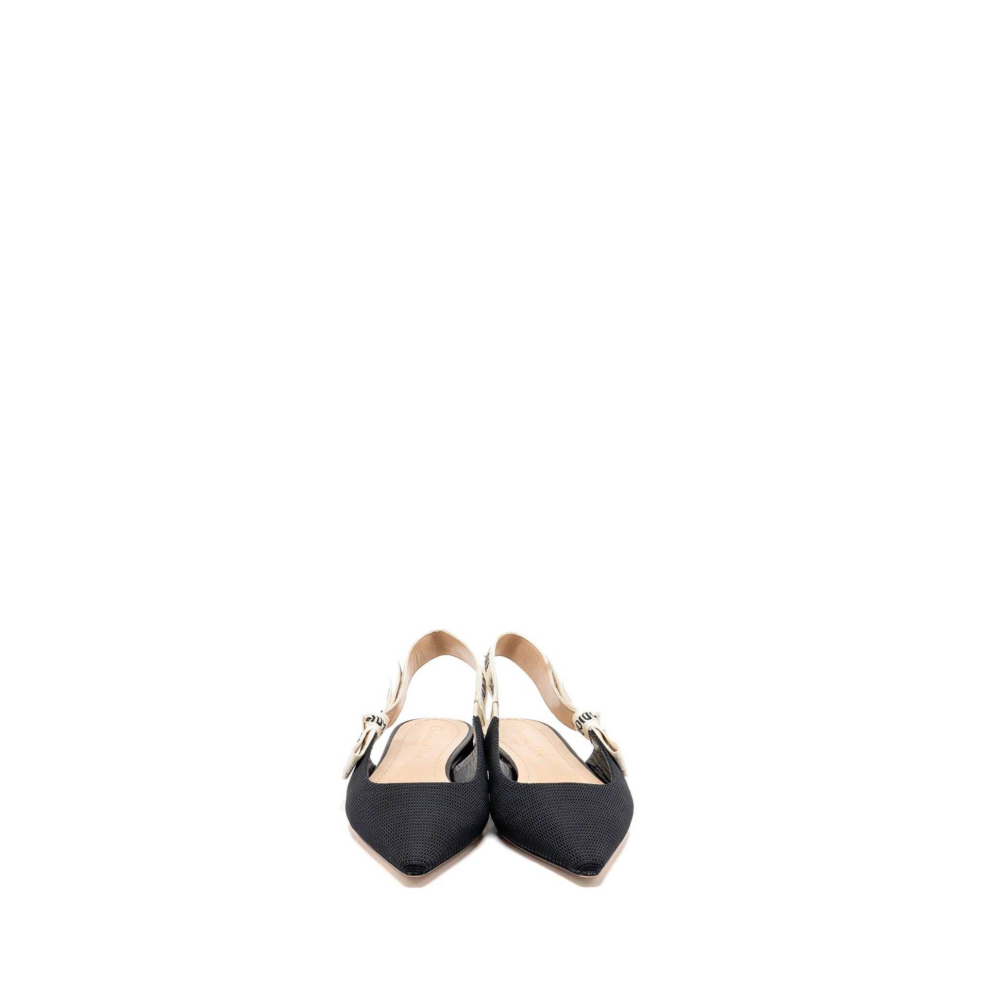 DIOR BALLERINA SLINGBACK SANDALS FABRIC/LEATHER BLACK