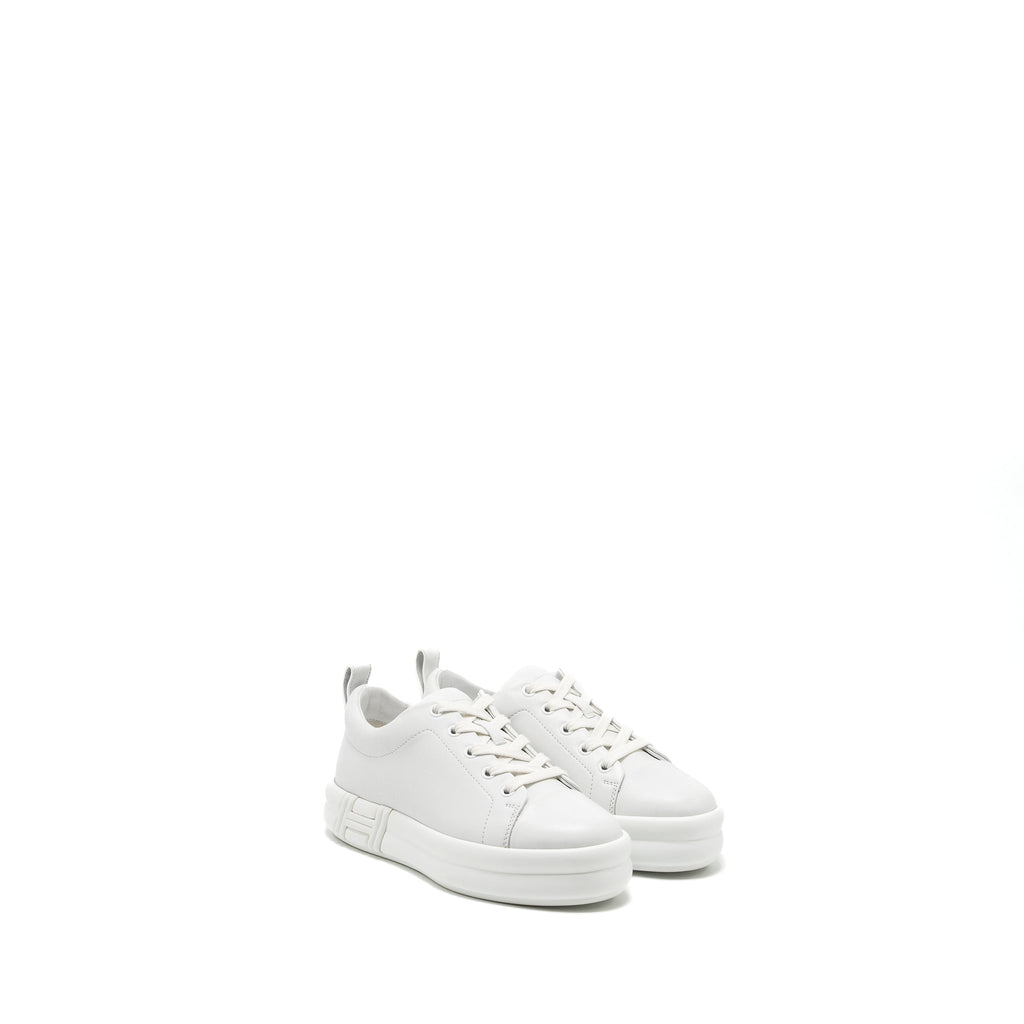 HERMES HAPPY SNEAKER CALFSKIN BLANC