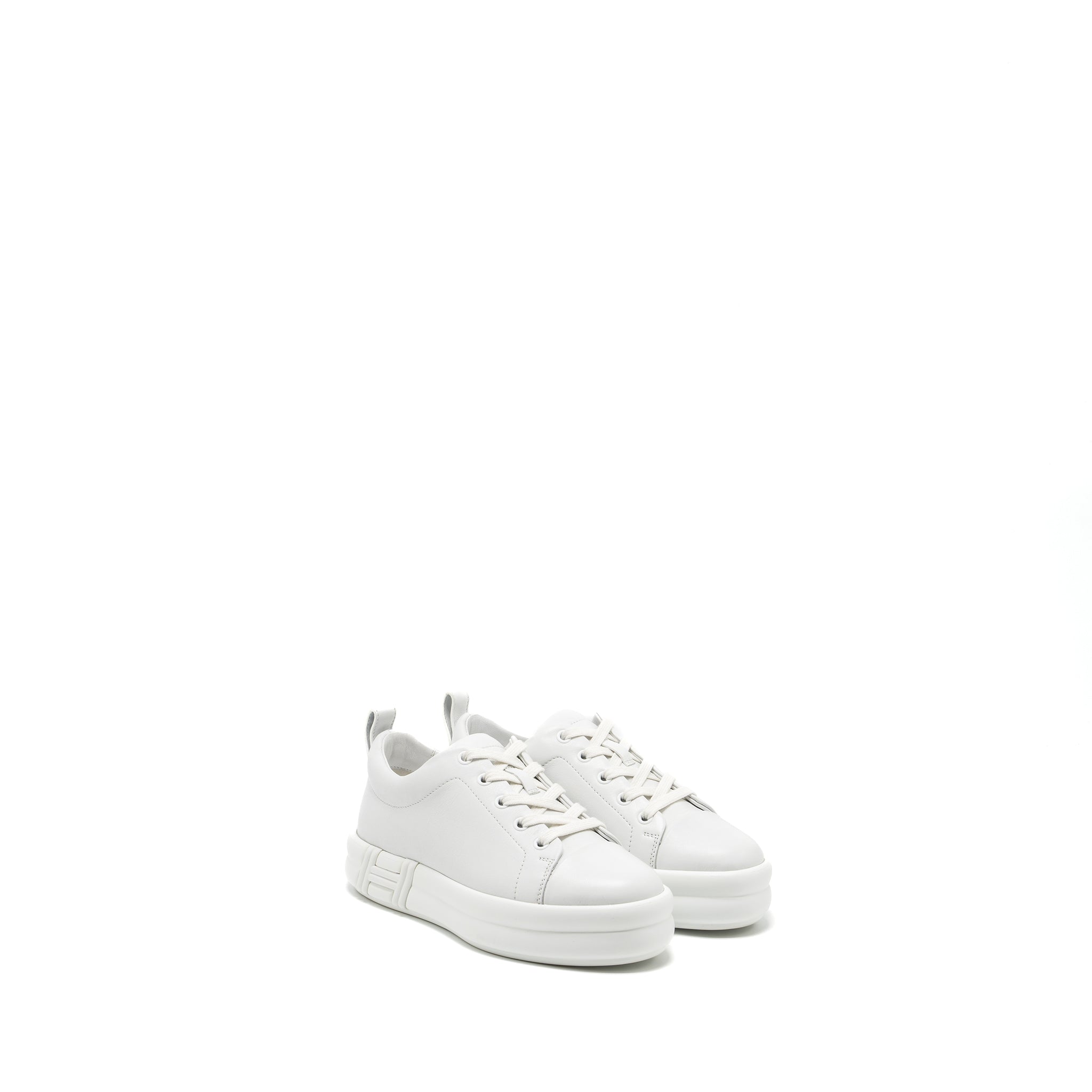 HERMES HAPPY SNEAKER CALFSKIN BLANC
