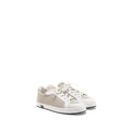 HERMES FEMME KID SNEAKER TOILE H / LEATHER PRUNOIR / BLANC