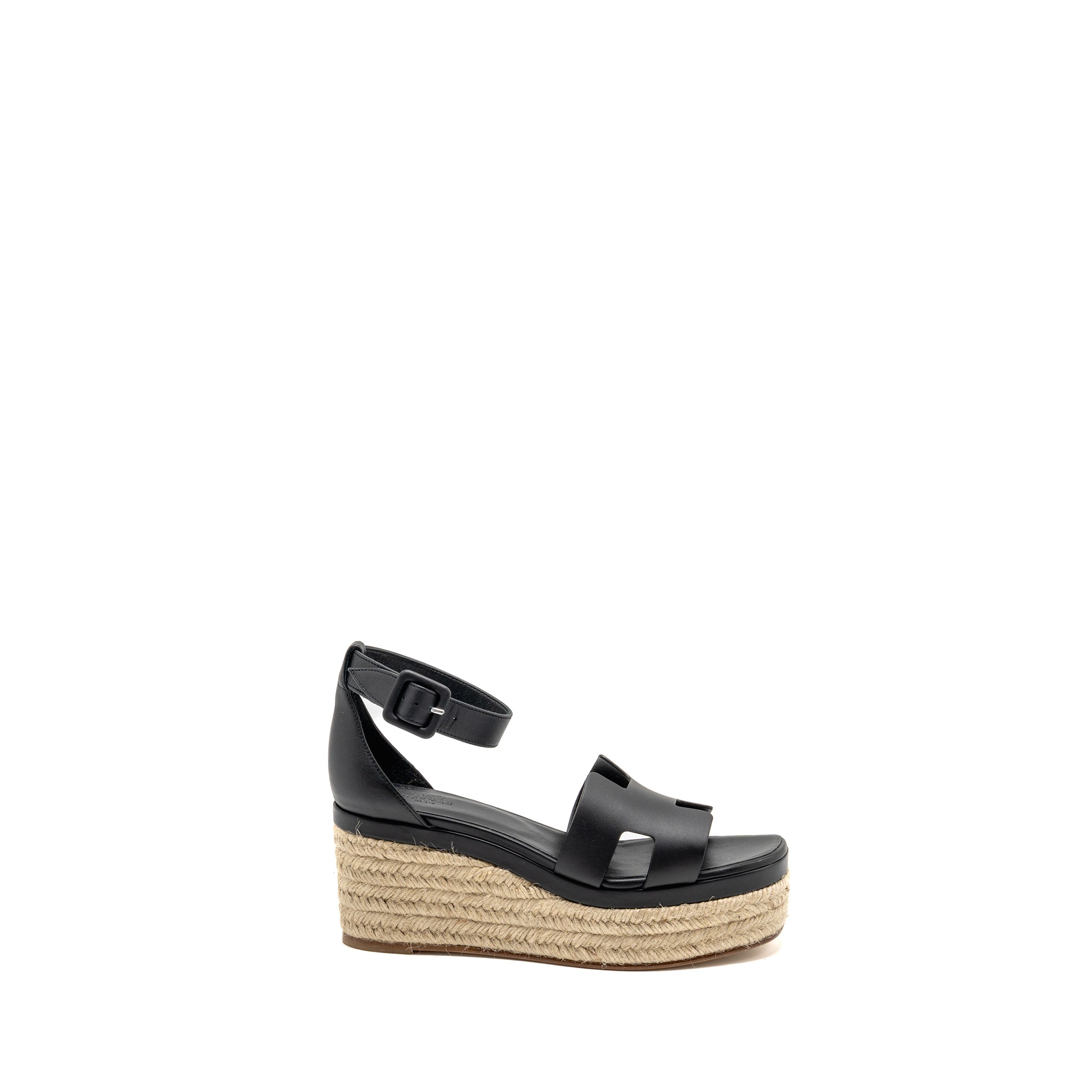 HERMES ELDA ESPADRILLE CALFSKIN BLACK
