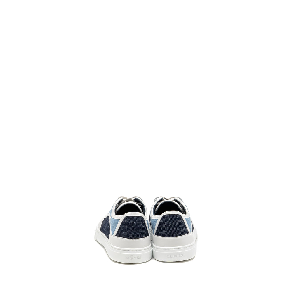 HERMES GET SNEAKER RUBBER/LAMBSKIN/COTTON MULTICOLOUR/BLEU