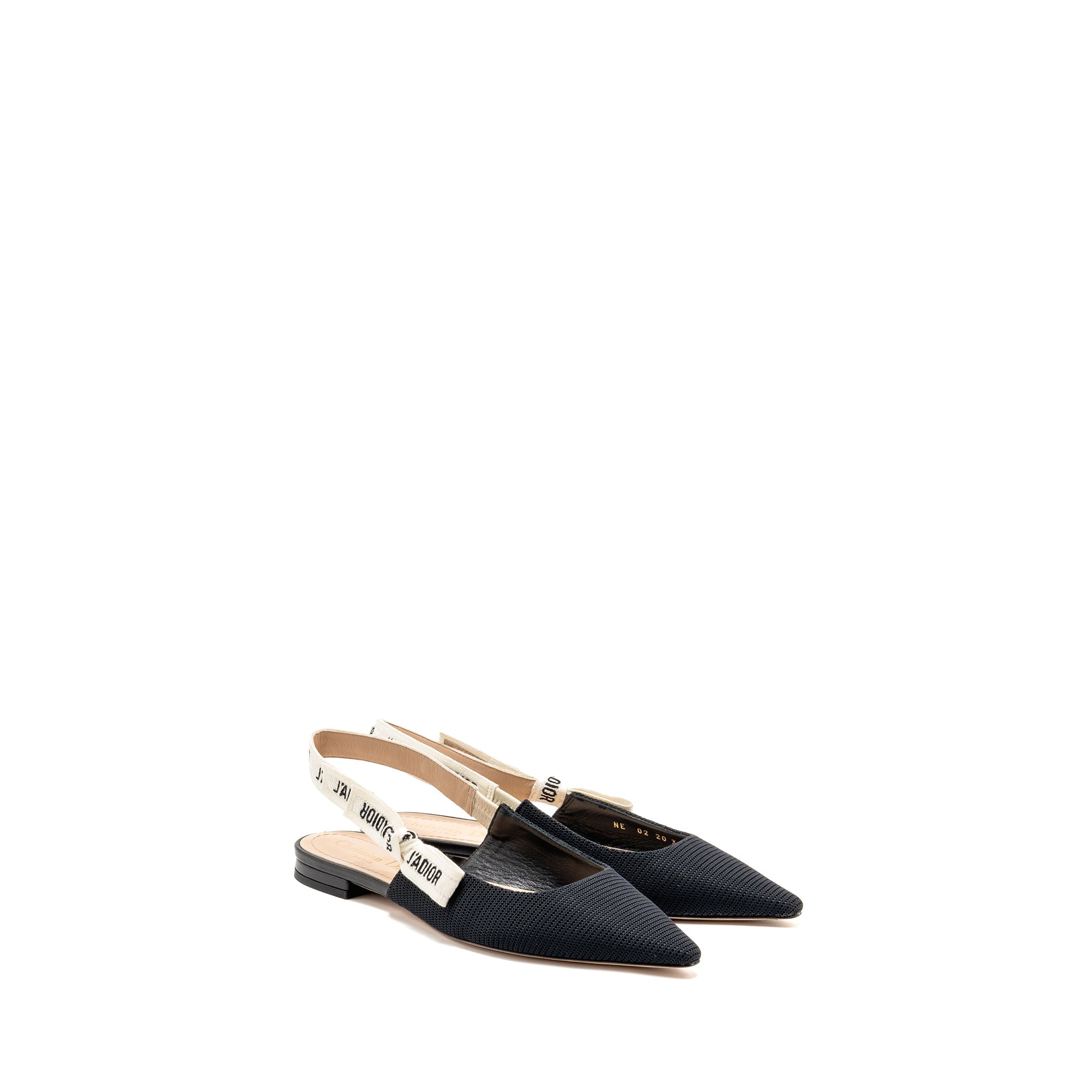 DIOR BALLERINA SLINGBACK SANDALS FABRIC/LEATHER BLACK