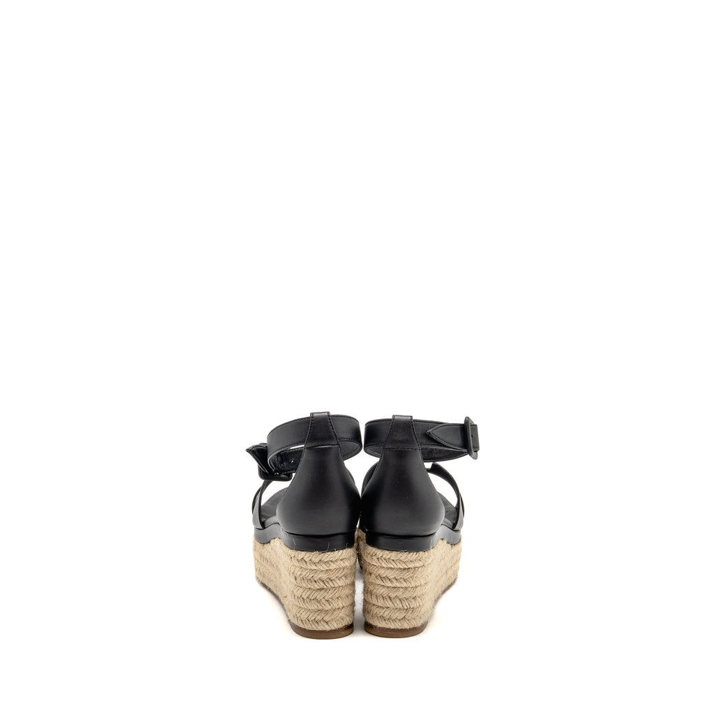 HERMES ELDA ESPADRILLE CALFSKIN BLACK