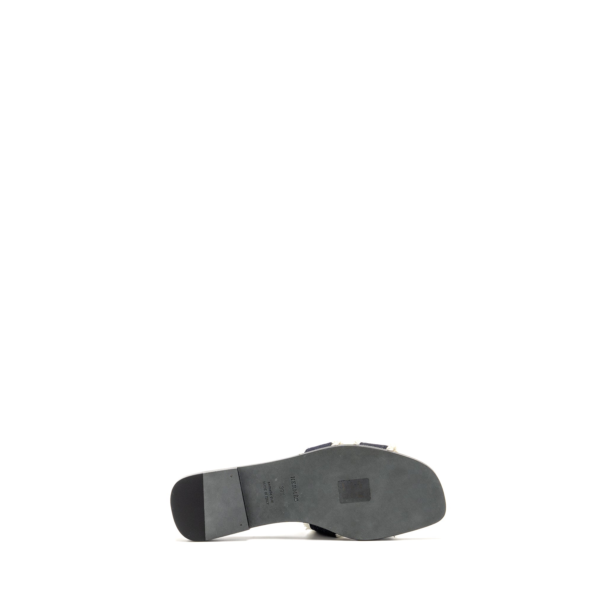 HERMES ORAN SANDAL DENIM/LAMBSKIN BLEU BRUT
