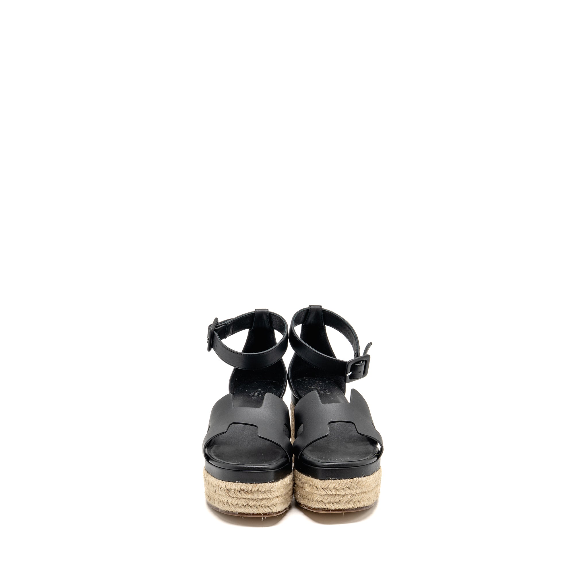 HERMES ELDA ESPADRILLE CALFSKIN BLACK