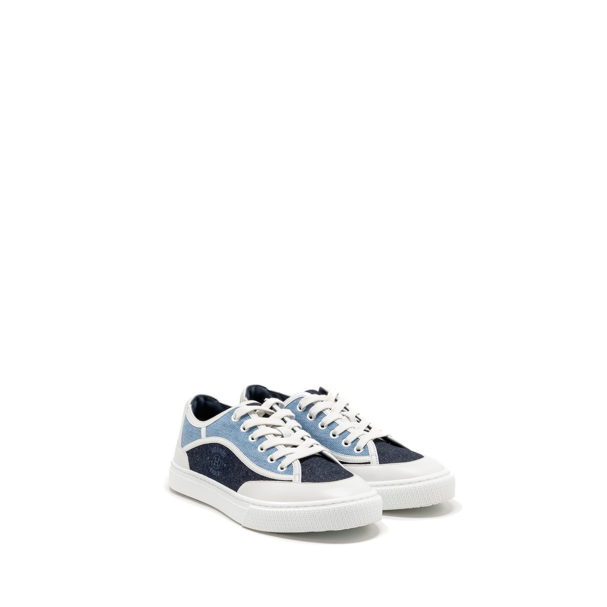 HERMES GET SNEAKER RUBBER/LAMBSKIN/COTTON MULTICOLOUR/BLEU