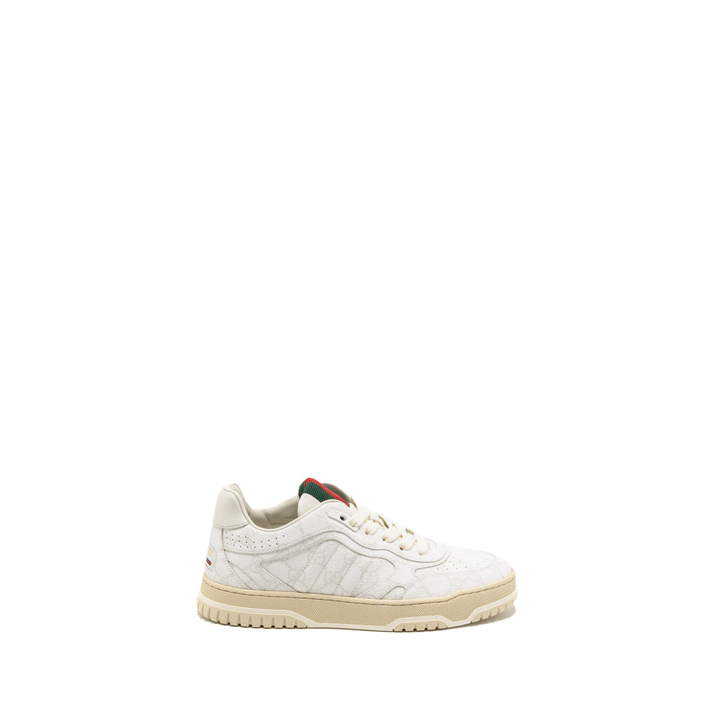 GUCCI RE-WEB TRAINER GG SUPREME CANVAS/LEATHER BEIGE/WHITE