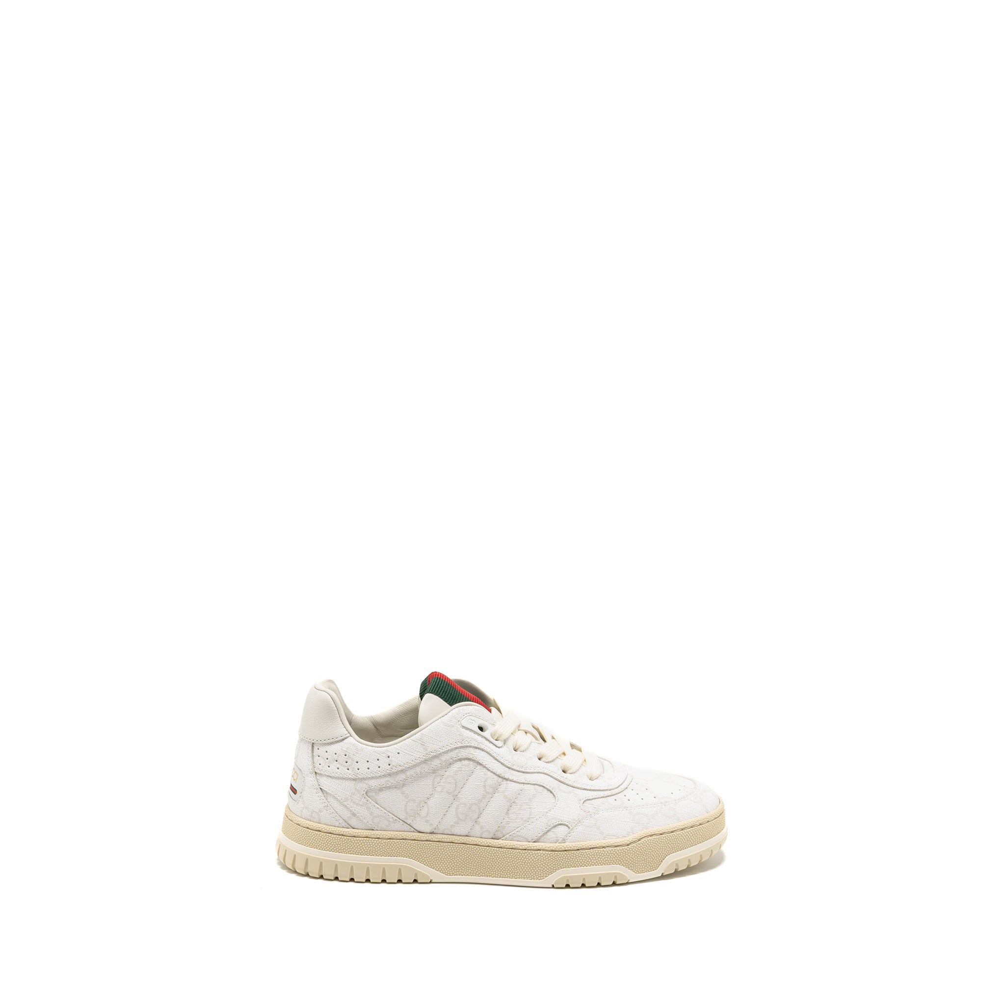 GUCCI RE-WEB TRAINER GG SUPREME CANVAS/LEATHER BEIGE/WHITE