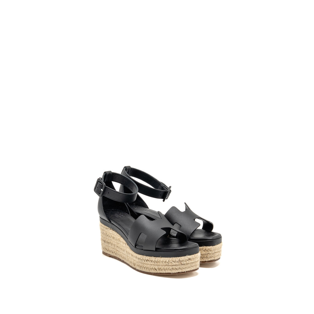 HERMES ELDA ESPADRILLE CALFSKIN BLACK