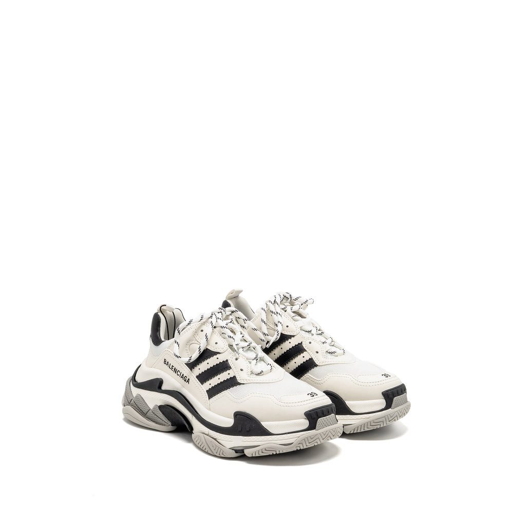 BALENCIAGA X ADIDAS TRIPLE S SNEAKER LIMITED EDITION LEATHER/MESH BLACK/WHITE