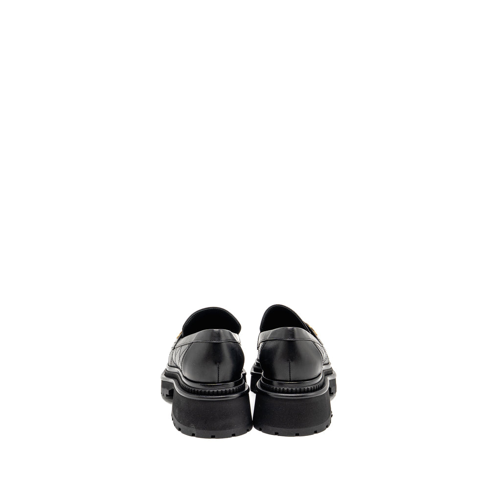 CHANEL 23A QULITED CC PLATFORM LOAFERS BLACK LGHW