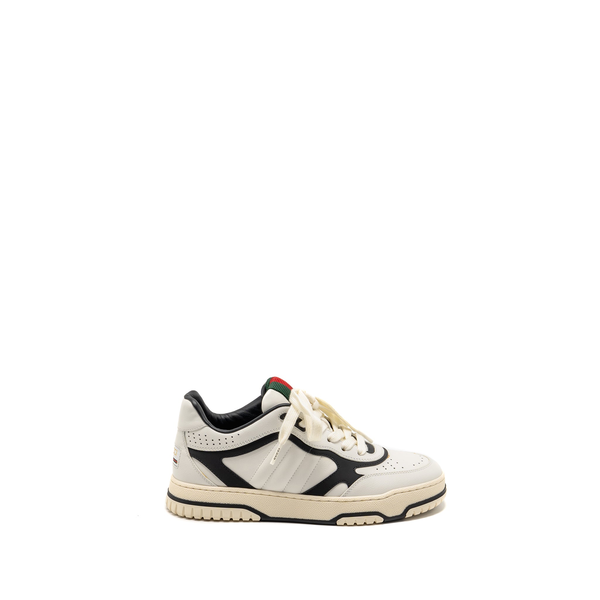 GUCCI RE-WEB SNEAKERS LEATHER WHITE/BLACK