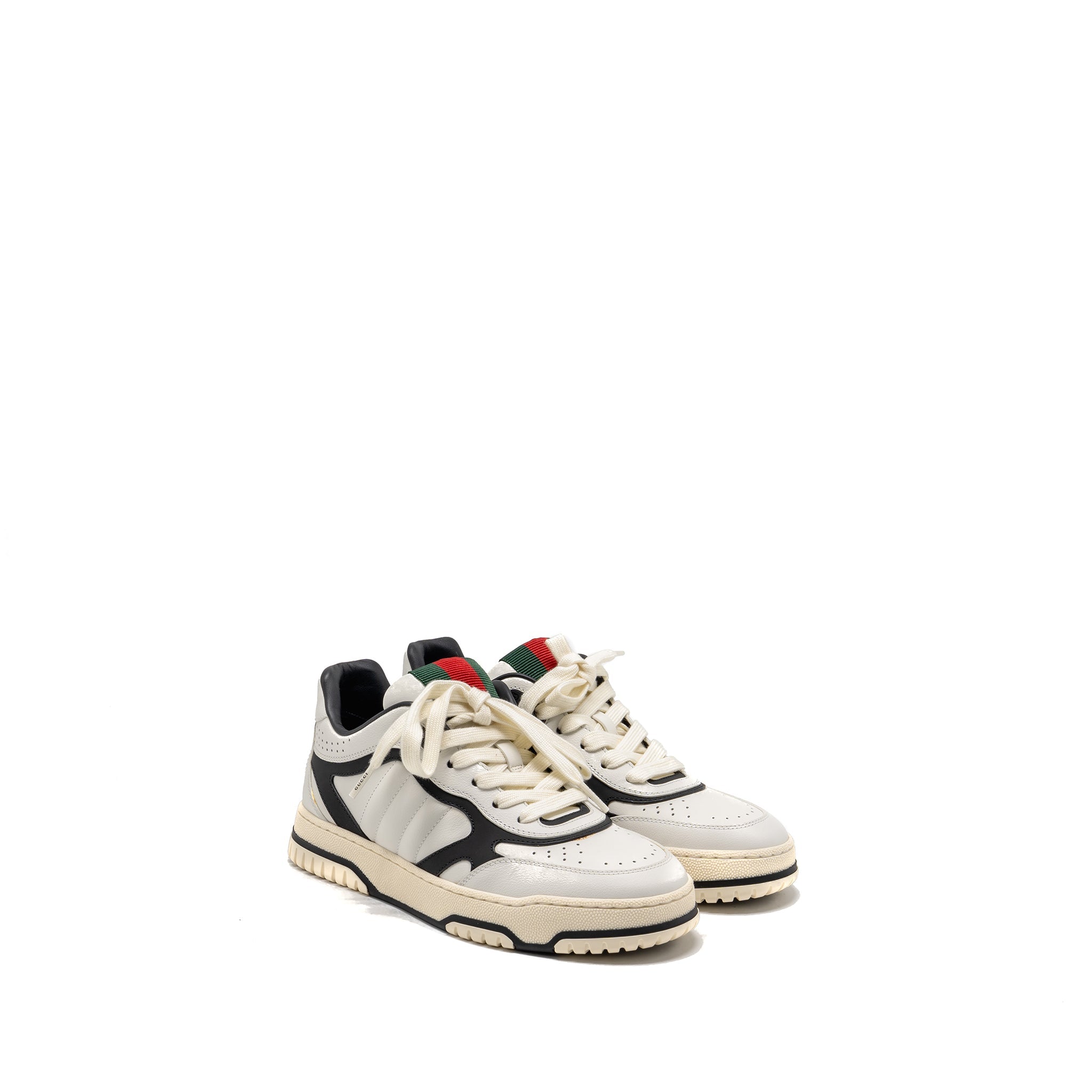 GUCCI RE-WEB SNEAKERS LEATHER WHITE/BLACK