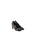 CHANEL CC PEARL PUMPS LEATHER/GROSGRAIN BLACK